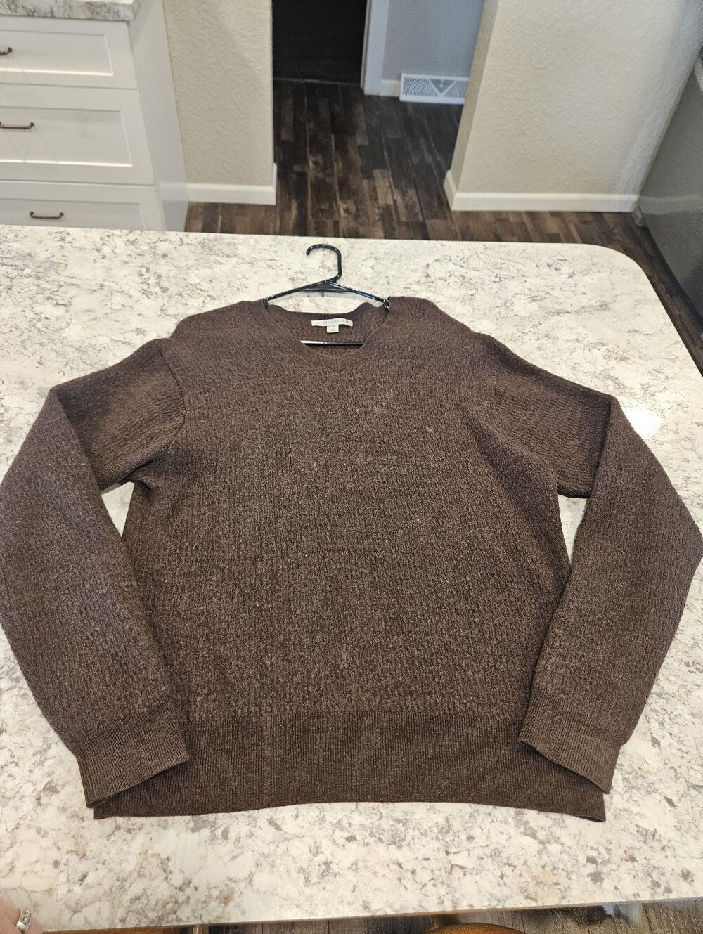 Cutter & Buck Men's Brown V-Neck Cashmere Sweater